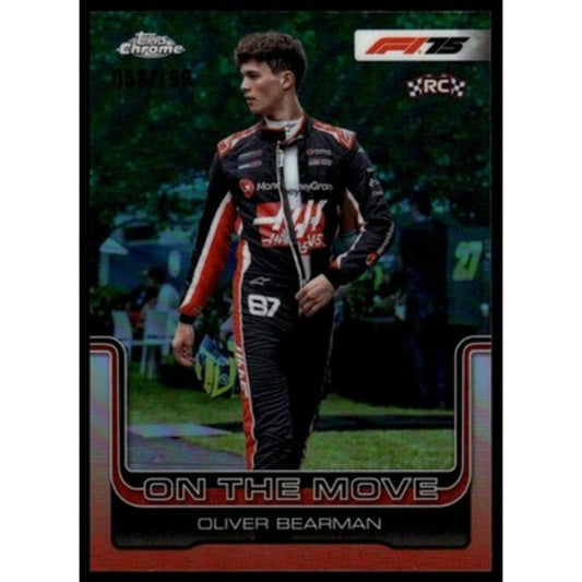 2025 Topps Chrome Formula 1 #186 Oliver Bearman Aqua Refractor 53/199