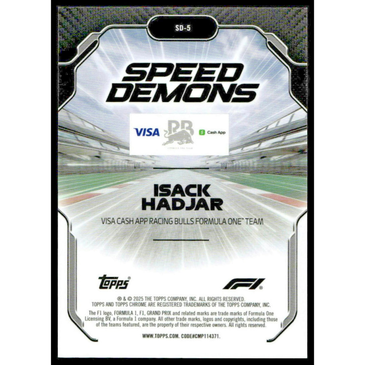 2025 Topps Chrome LogoFractor 19/25 F1 Isack Hadjar Speed Demons Orange #SD-5