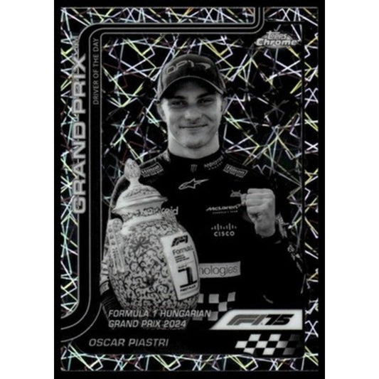 2025 Topps Chrome Formula 1 #134 Oscar Piastri Black & White Lazer Refractor