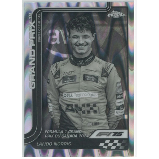 Lando Norris - 2025 Topps Chrome F1 Black And White Ray Wave #130 McLaren