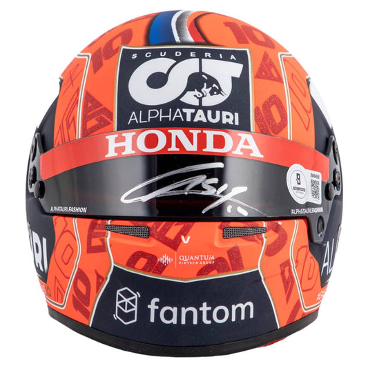 2021 Pierre Gasly AUTOGRAPH Official Alpha Tauri Mini Helmet 1:2 Beckett