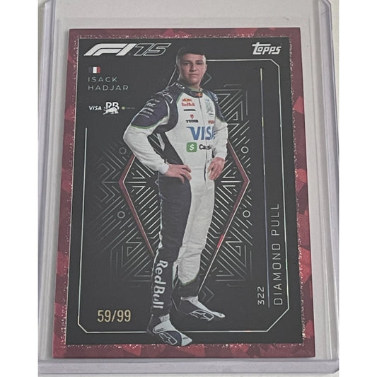 Topps F1 Turbo Attax 2025 #322 Isack Hadjar Diamond Pull Cranberry 59/99 Rookie