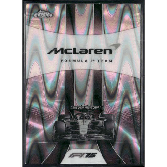 2025 Topps Chrome F1 #176 McLaren F1 Team LOGO Black & White Ray Wave Refractor