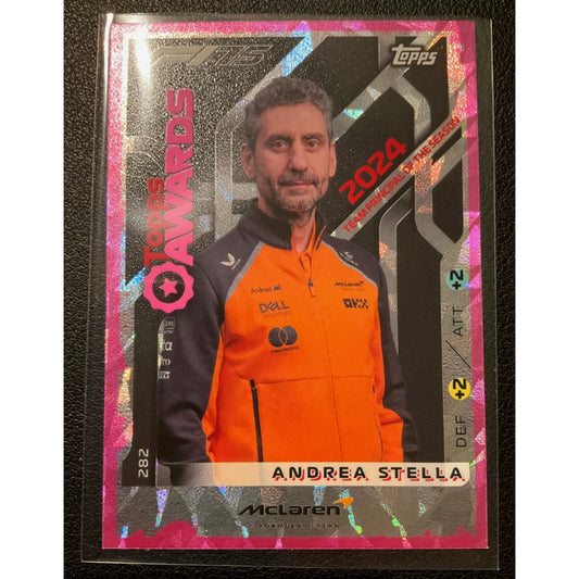 Topps F1 Turbo Attax 2025 Andrea Stella Topps Awards Pink Parallel #282