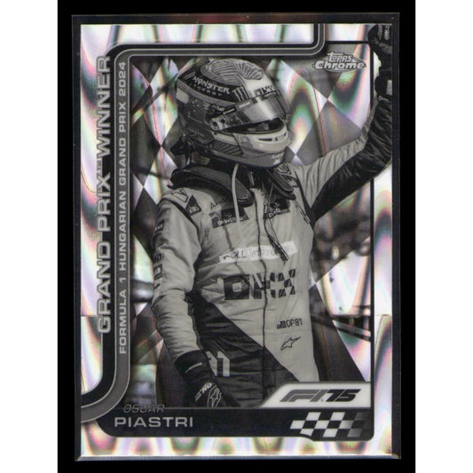 2025 Topps Chrome Formula 1 #105 Oscar Piastri Black White RayWave