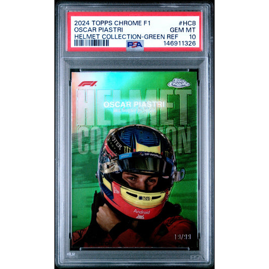 2024 TOPPS CHROME F1 HELMET COLLECTION #HC8 OSCAR PIASTRI /99 PSA 10