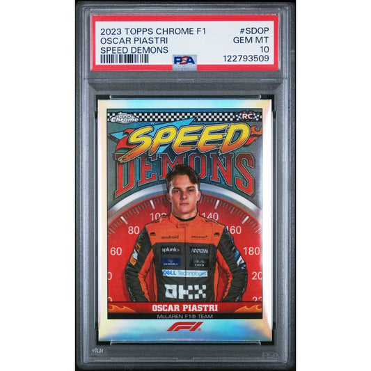 OSCAR PIASTRI 2023 Topps Chrome F1 SPEED DEMONS #SDOP PSA 10 GEM MINT RC