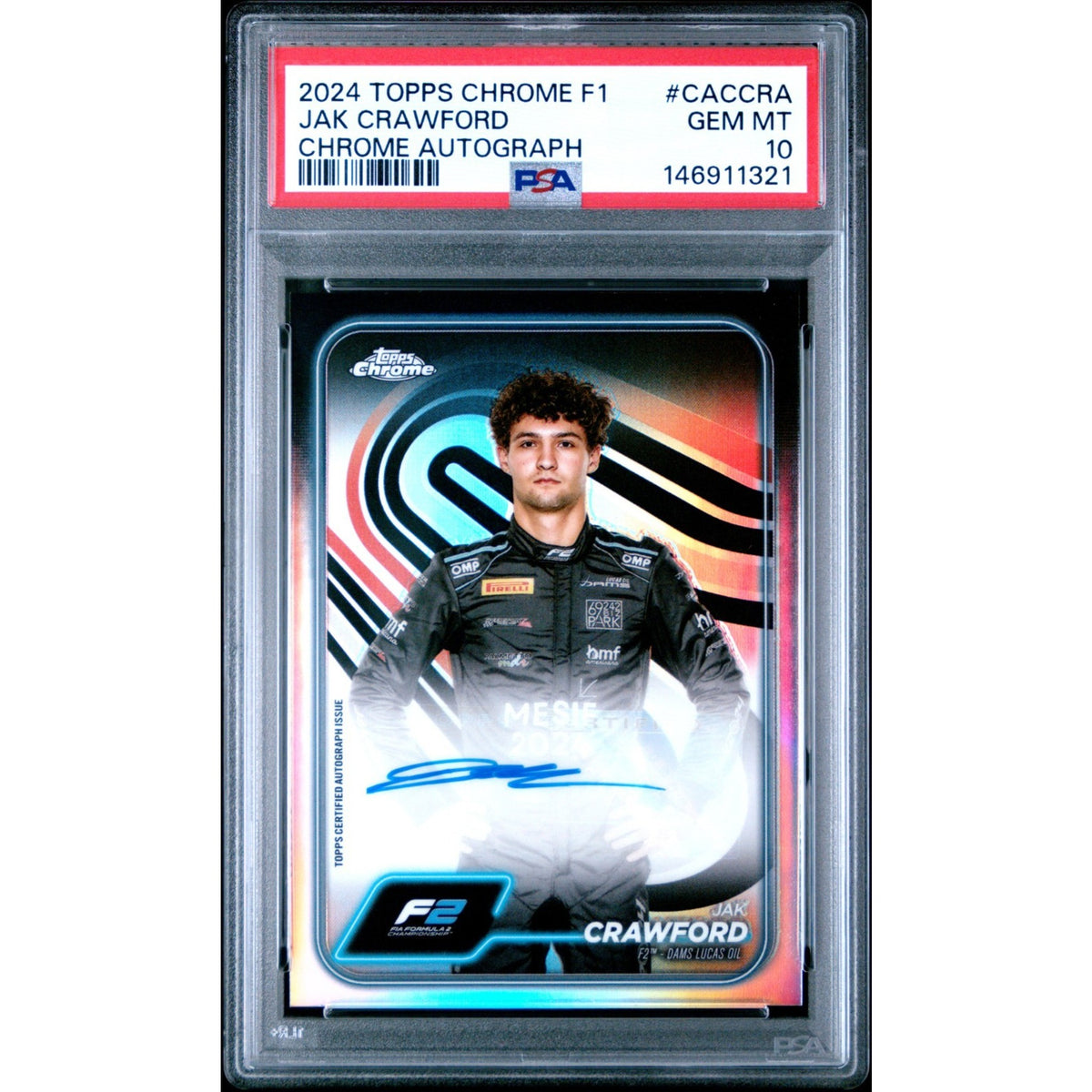 2024 Topps Chrome Formula 1 F1 Jak Crawford Autograph #CAC-CRA PSA 10