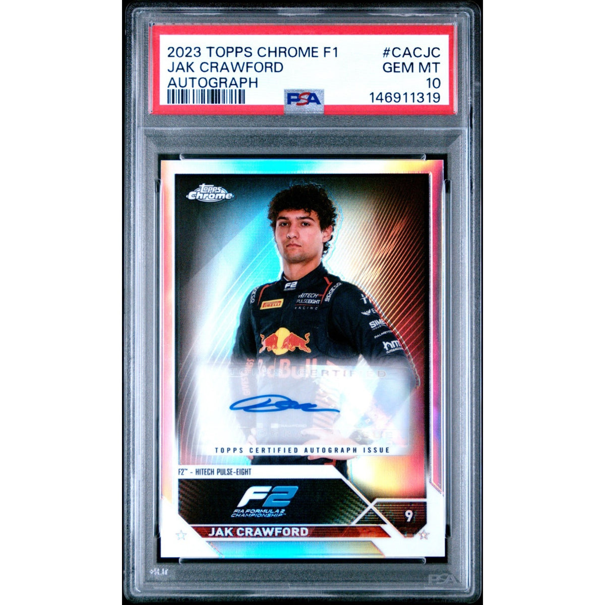 2023 Topps Chrome F1 JAK CRAWFORD Auto Signatures SP #CAC-JC PSA 10