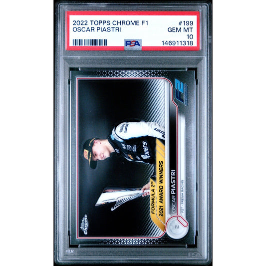 2022 TOPPS Chrome F 1 OSCAR PIASTRI #199 ROOKIE CARD RC PSA 10