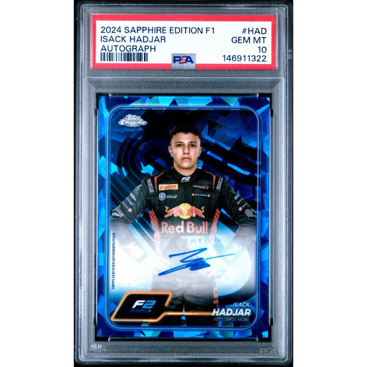 2024 Topps Chrome Sapphire Formula 1 Isack Hadjar #CAC-HAD Autograph PSA 10