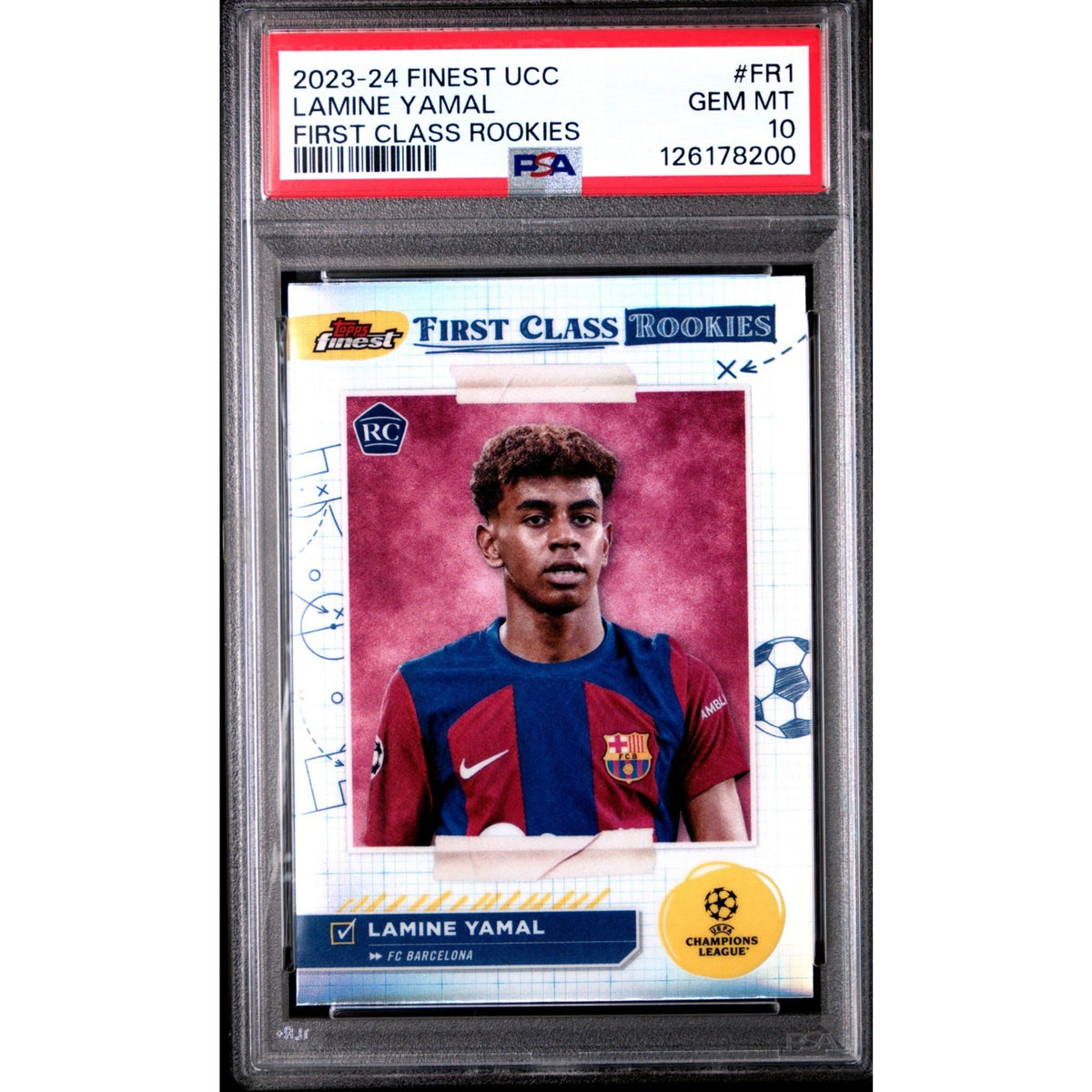 2023-24 TOPPS FINEST UEFA CLUB COMPETITIONS LAMINE YAMAL #FR1 FIRST CLASS ROOKIE