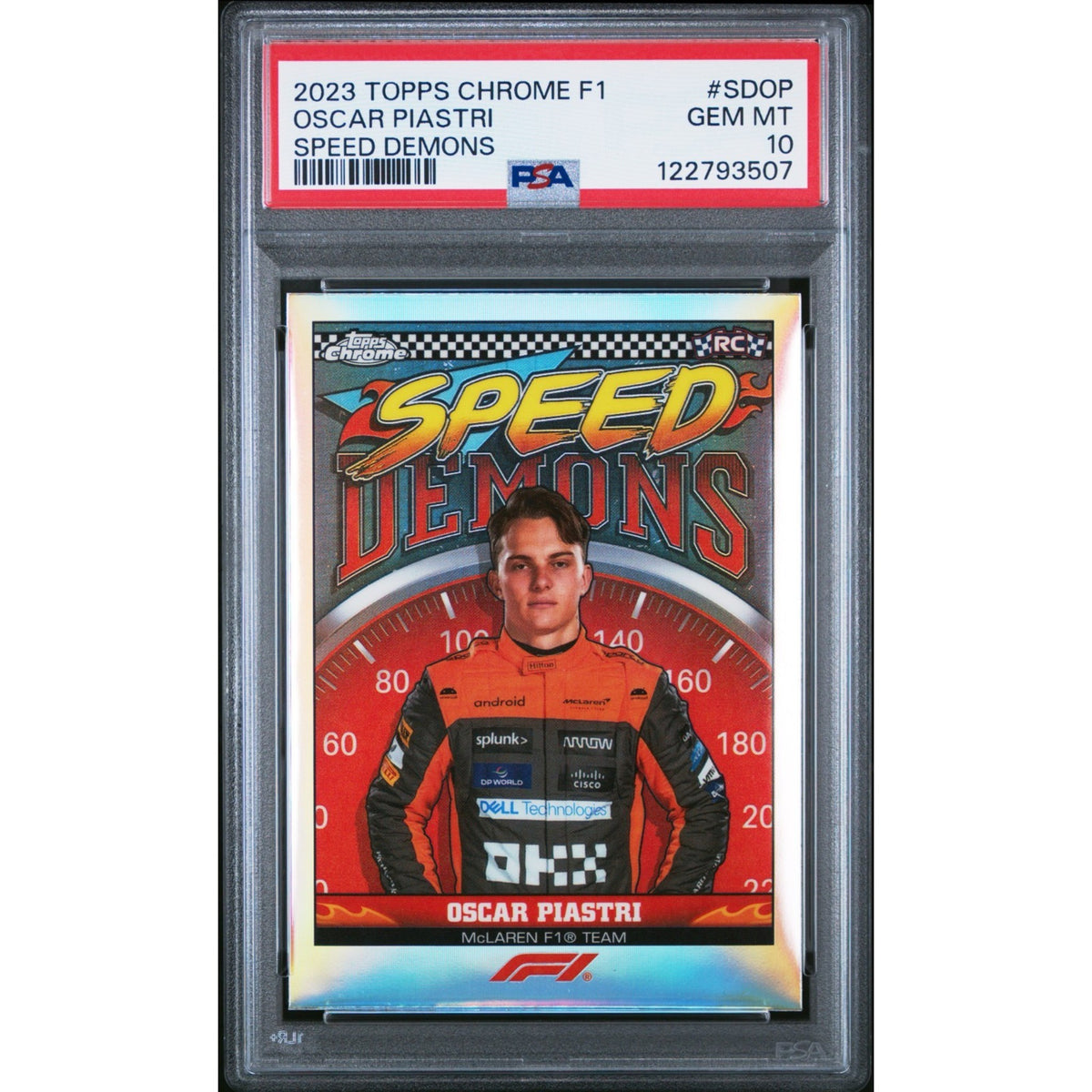 OSCAR PIASTRI 2023 Topps Chrome F1 SPEED DEMONS #SDOP PSA 10 GEM MINT RC