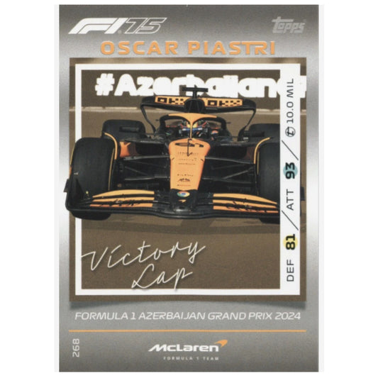 Oscar Piastri F1 75 Topps Turbo Attax VICTORY LAP 2025 Topps F1 Turbo Attax