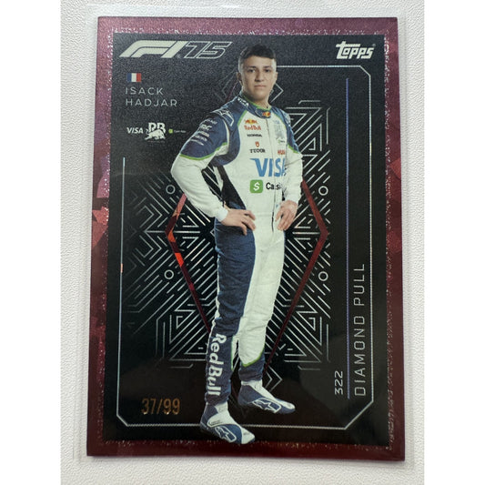 Topps Turbo Attax F1 2025 #322 Isack Hadjar Diamond Pull Cranberry 37/99