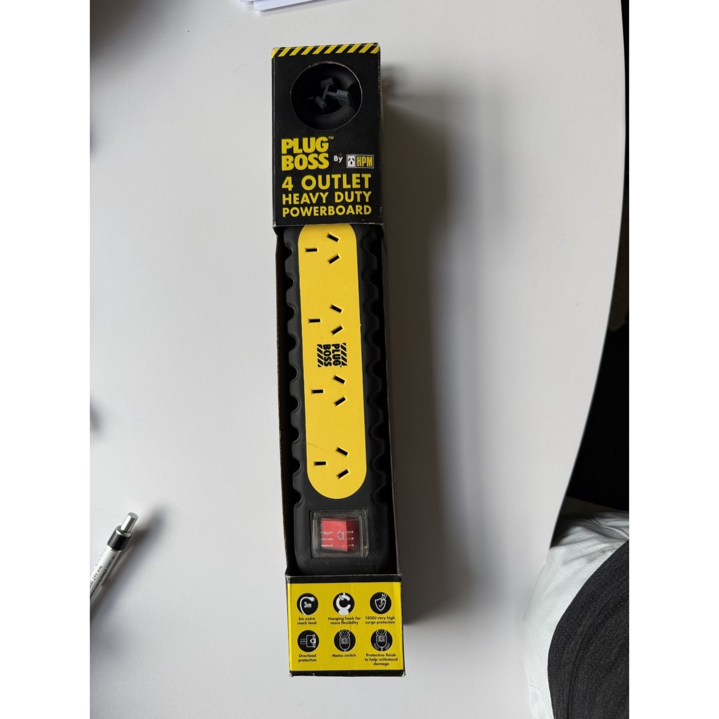 Hpm 4 Outlet Plug Boss Powerboard Safety Overload Protection Long 3M Lead