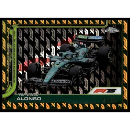 2025 Topps Chrome LogoFractor Edition Formula 1 #81 Fernando Alonso Gold 33/50