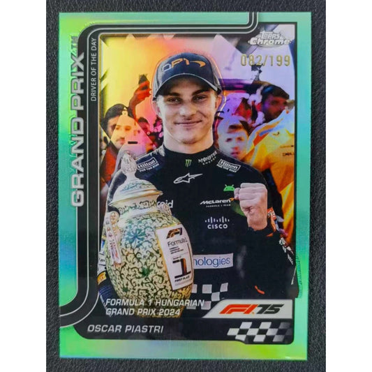 2025 Topps Chrome F1 Oscar Piastri Aqua 82/199 #134