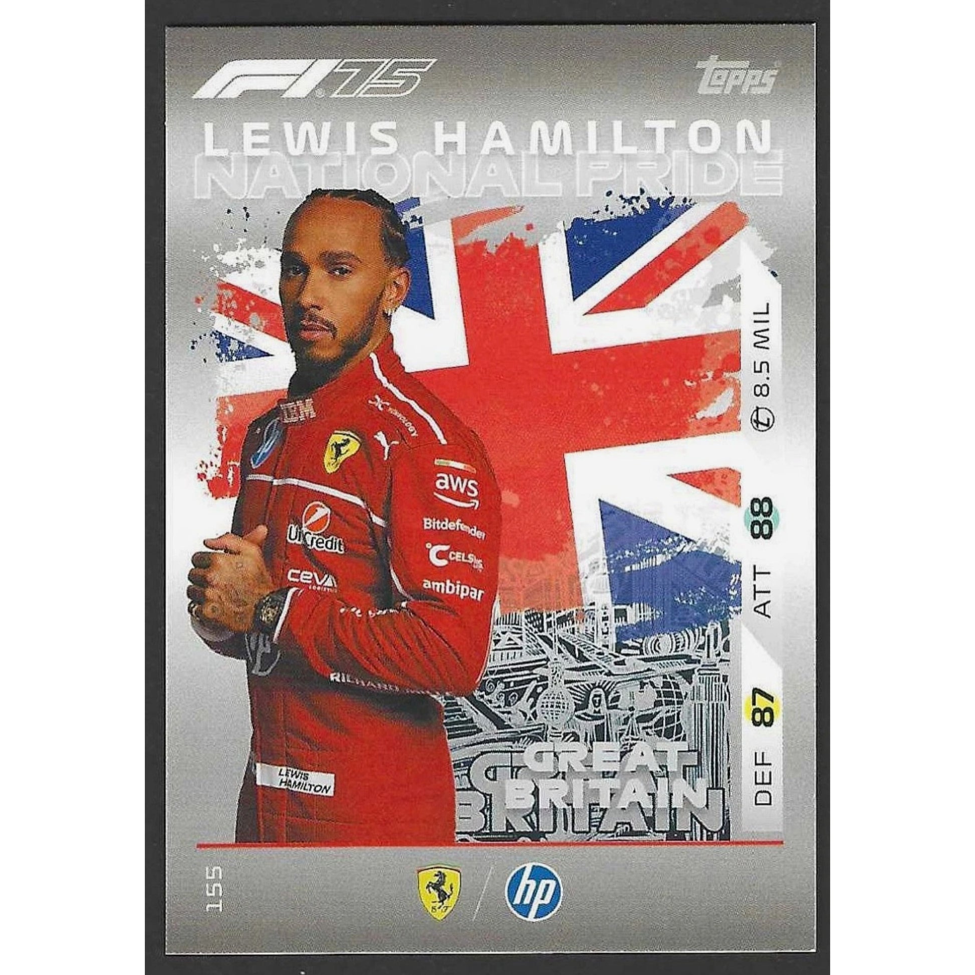 Lewis Hamilton F1 Topps Turbo Attax National Pride 2025 Topps F1 Turbo Attax