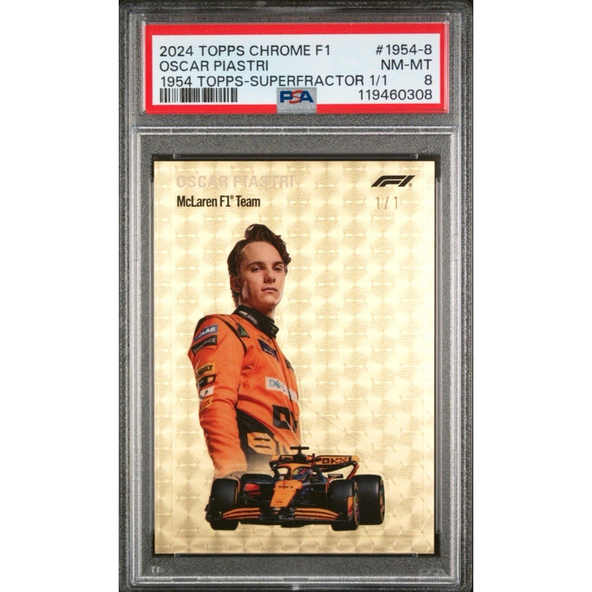 Oscar Piastri 1/1 SuperFractor - 1954 Insert  - Topps Chrome F1 2024