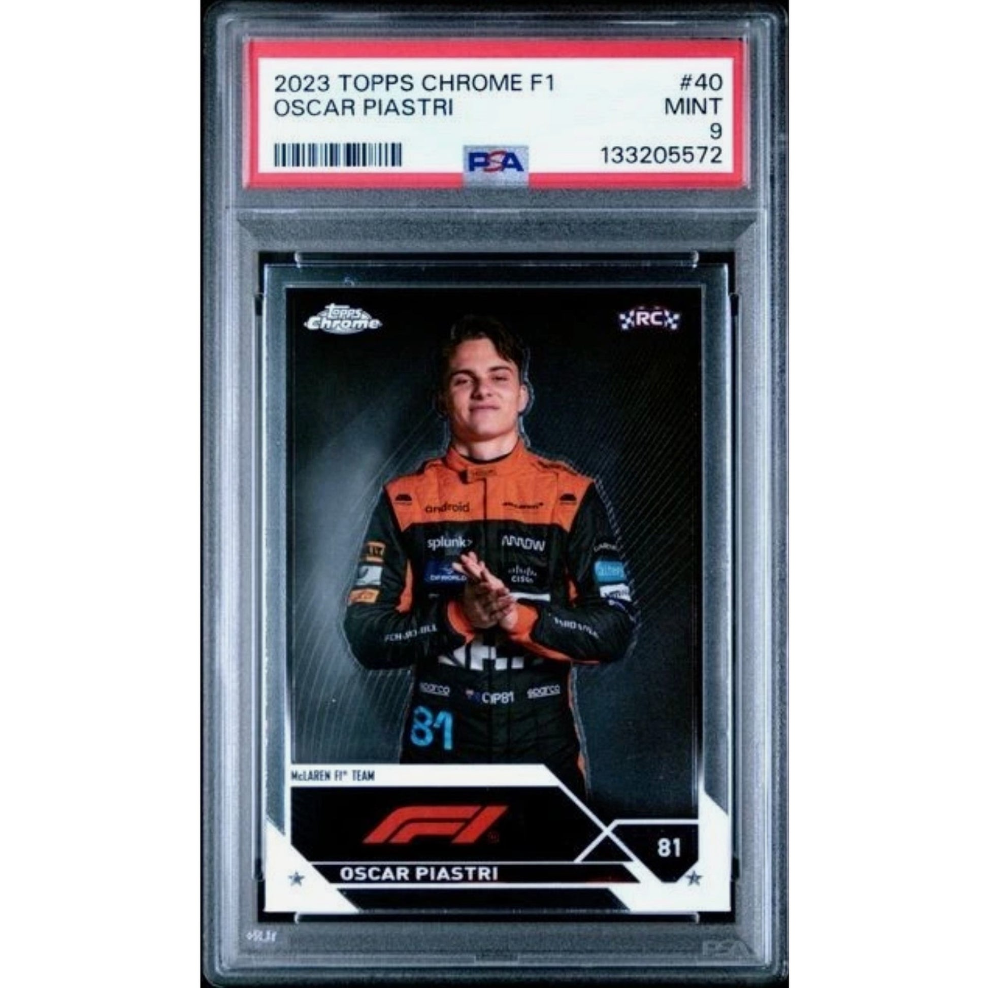 OSCAR PIASTRI 2023 RC Topps Chrome F1 #40 PSA 9 MINT Rookie Card