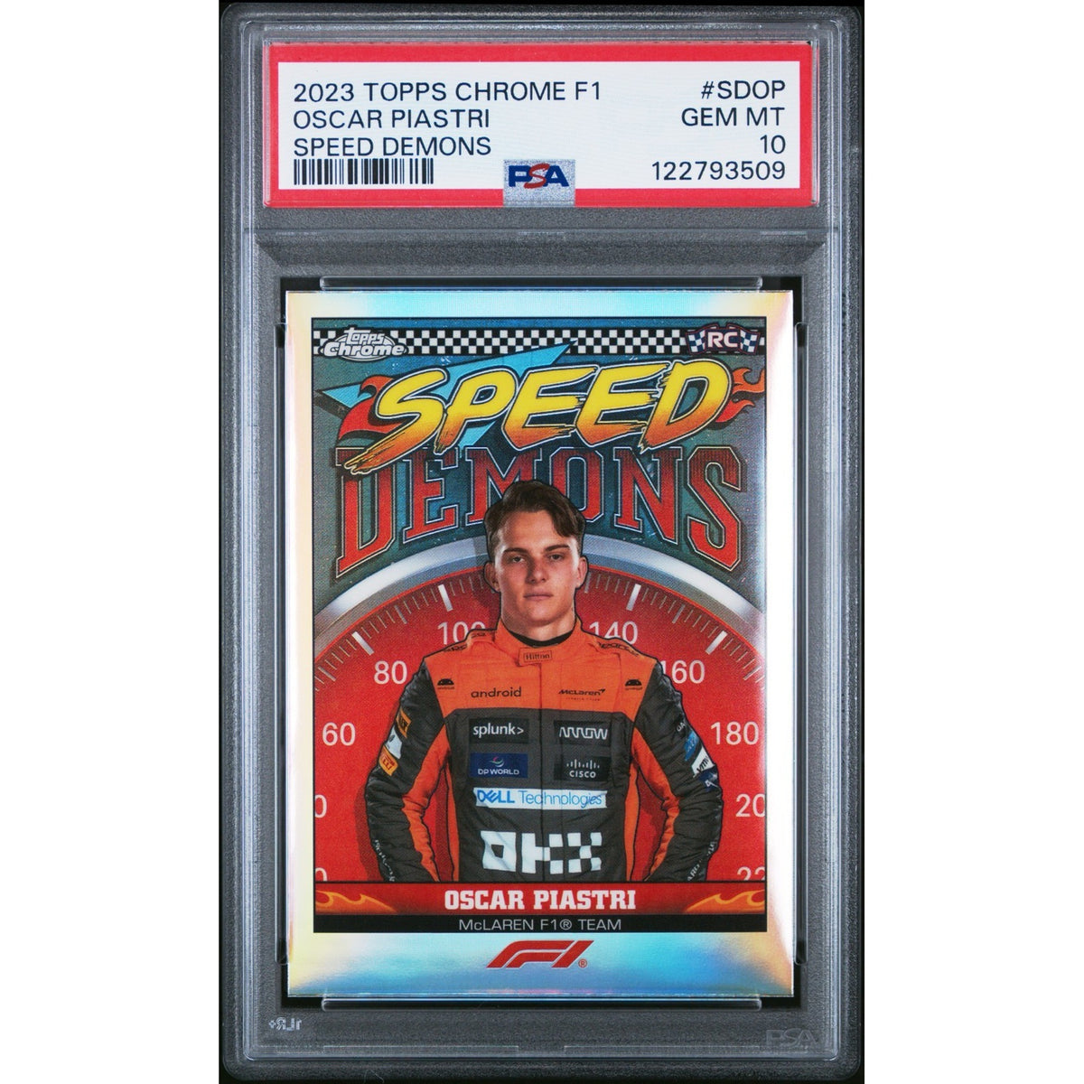 OSCAR PIASTRI 2023 Topps Chrome F1 SPEED DEMONS #SDOP PSA 10 GEM MINT RC