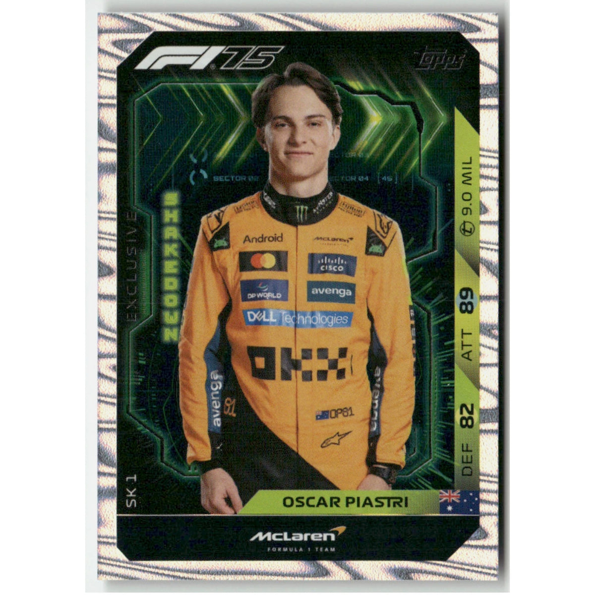 Oscar Piastri TURBO ATTAX F1 2025 SHAKEDOWN EXCLUSIVE CARD #SK 1