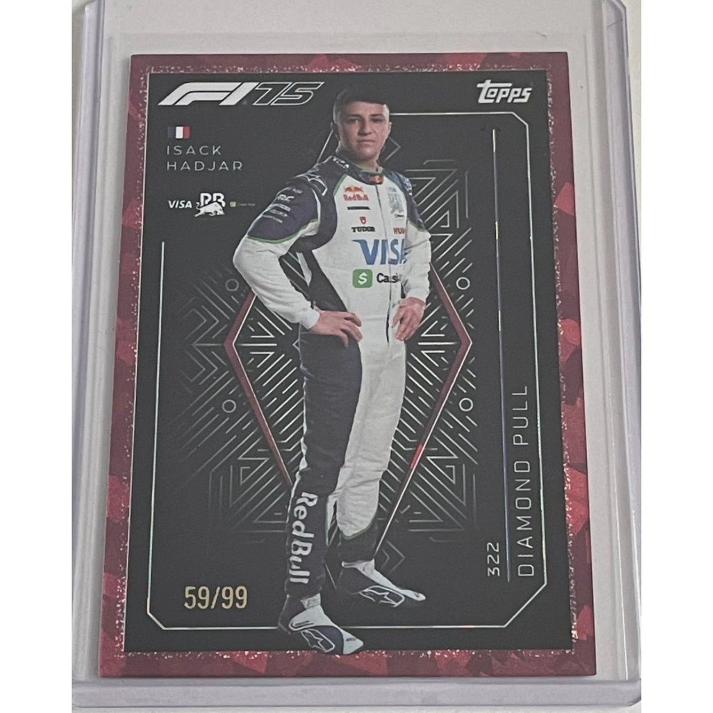 Topps F1 Turbo Attax 2025 #322 Isack Hadjar Diamond Pull Cranberry 59/99 Rookie