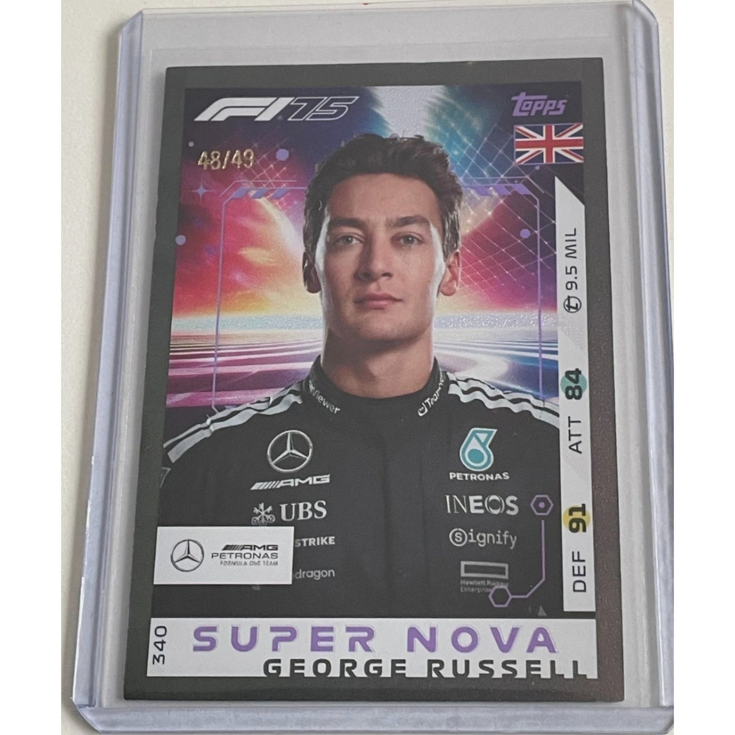 Topps F1 Turbo Attax 2025 #340 George Russell Super Nova Grey 48/49