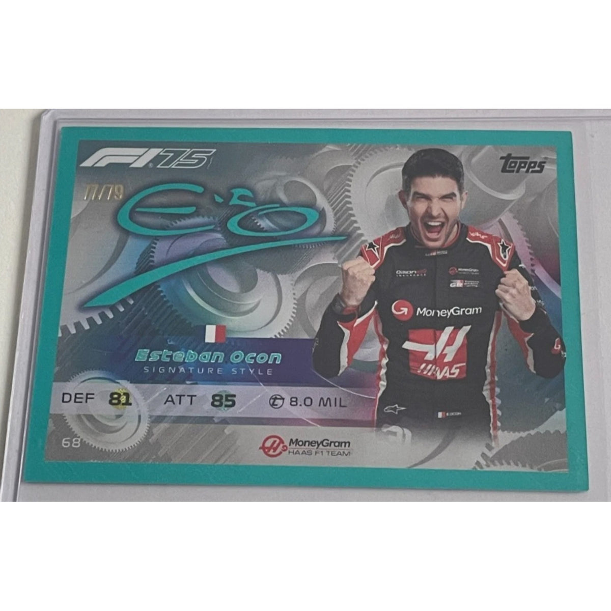Topps F1 Turbo Attax 2025 #68 Esteban Ocon Signature Style Aquamarine 77/79
