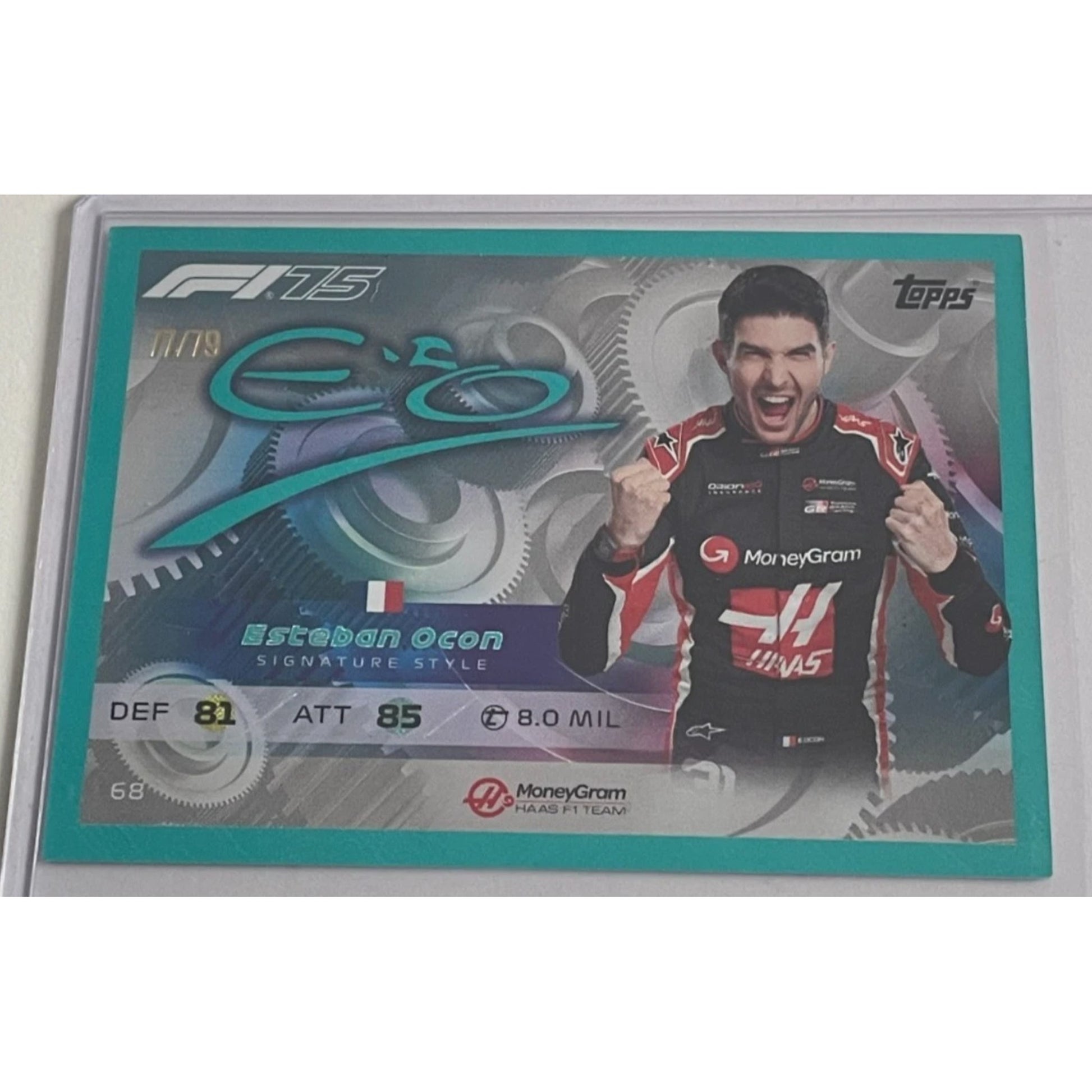Topps F1 Turbo Attax 2025 #68 Esteban Ocon Signature Style Aquamarine 77/79