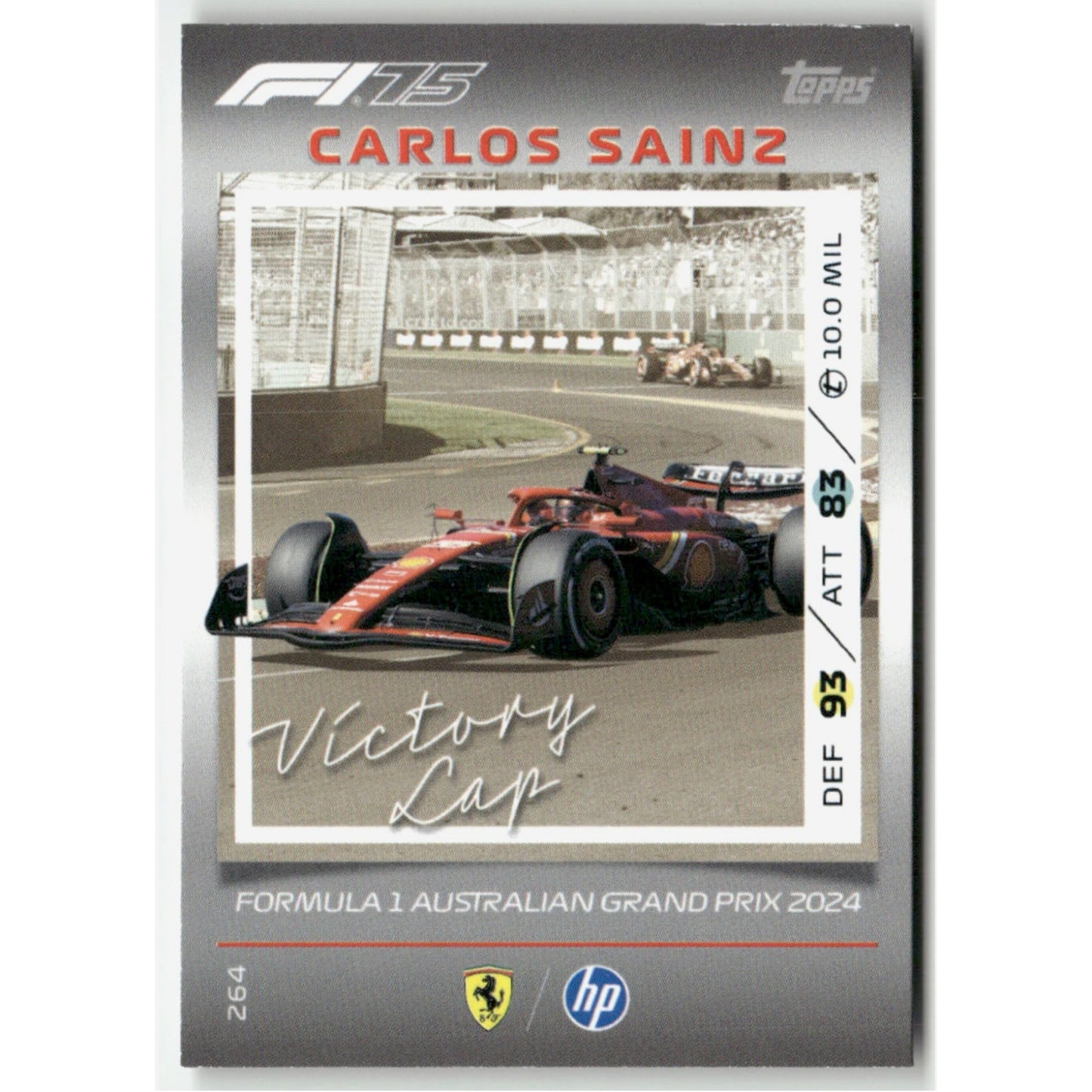 Topps F1 Turbo Attax 2025 Formula 1 #264 Carlos Sainz Victory Lap