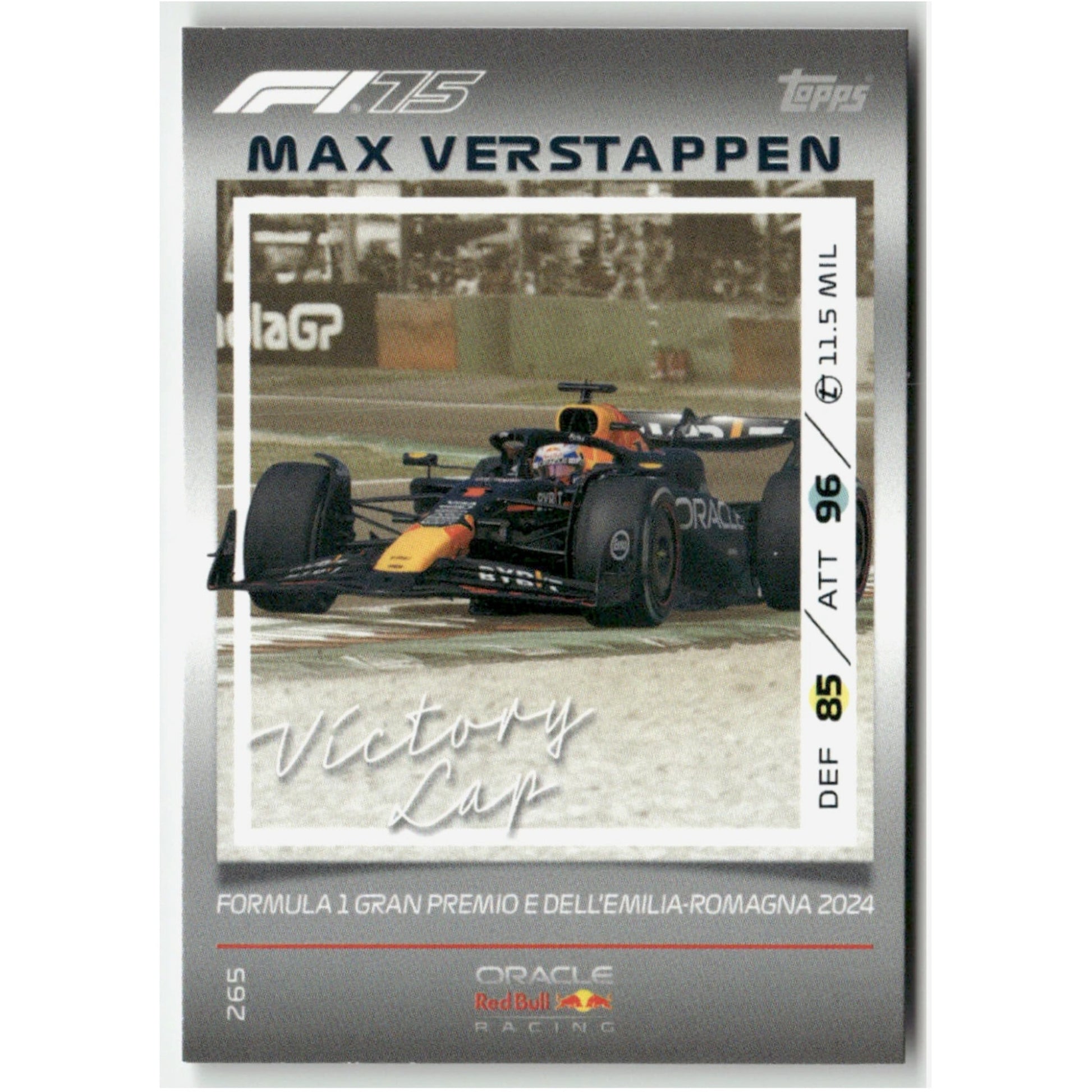 Topps F1 Turbo Attax 2025 Formula 1 #265 Max Verstappen Victory Lap