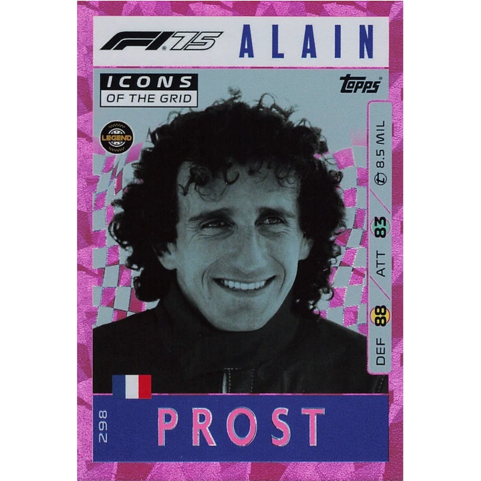 Topps F1 Turbo Attax 2025 Formula 1 #298 Alain Prost Icons of the Grid Pink RARE