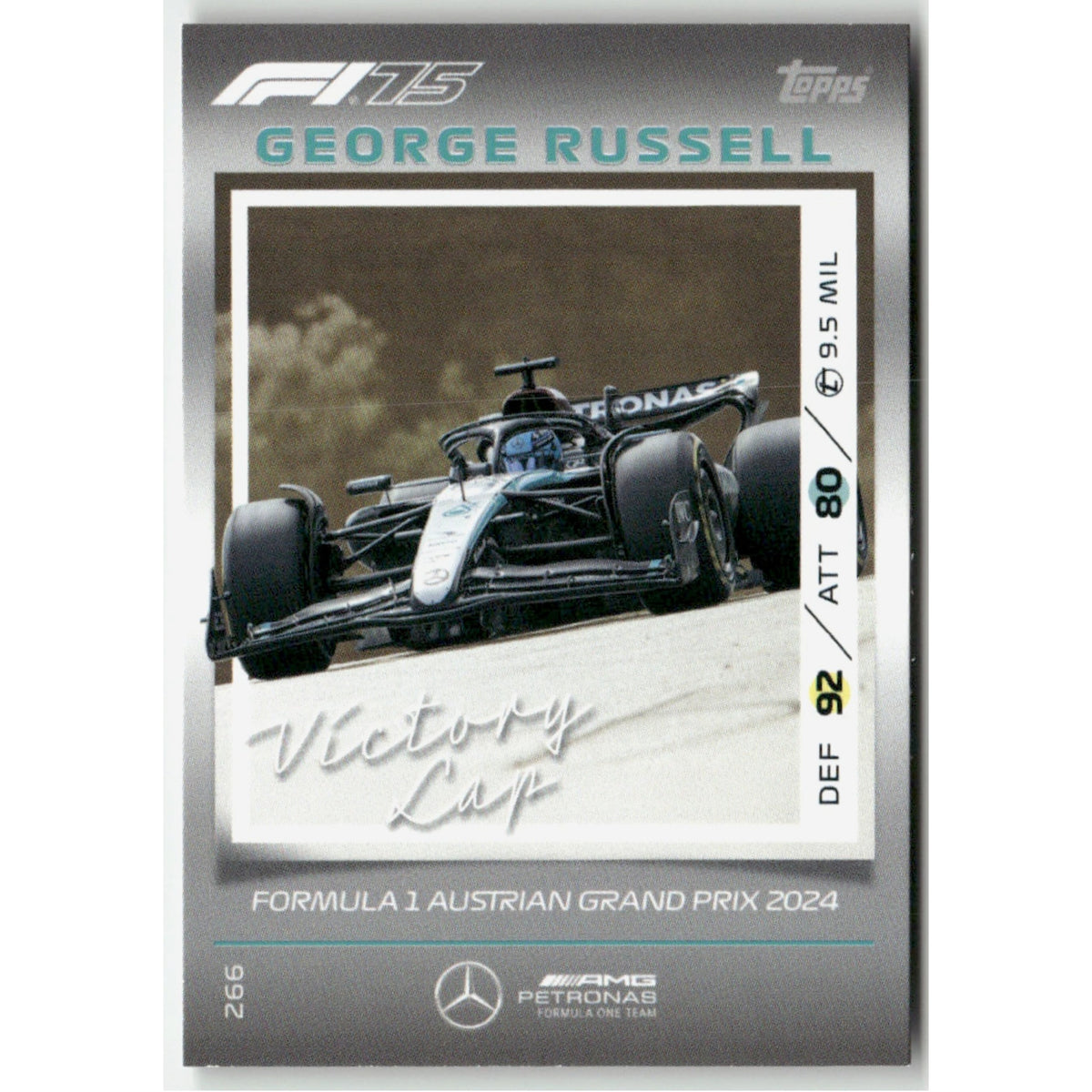 Topps F1 Turbo Attax 2025 Formula 1 No. 266 George Russell Victory Lap