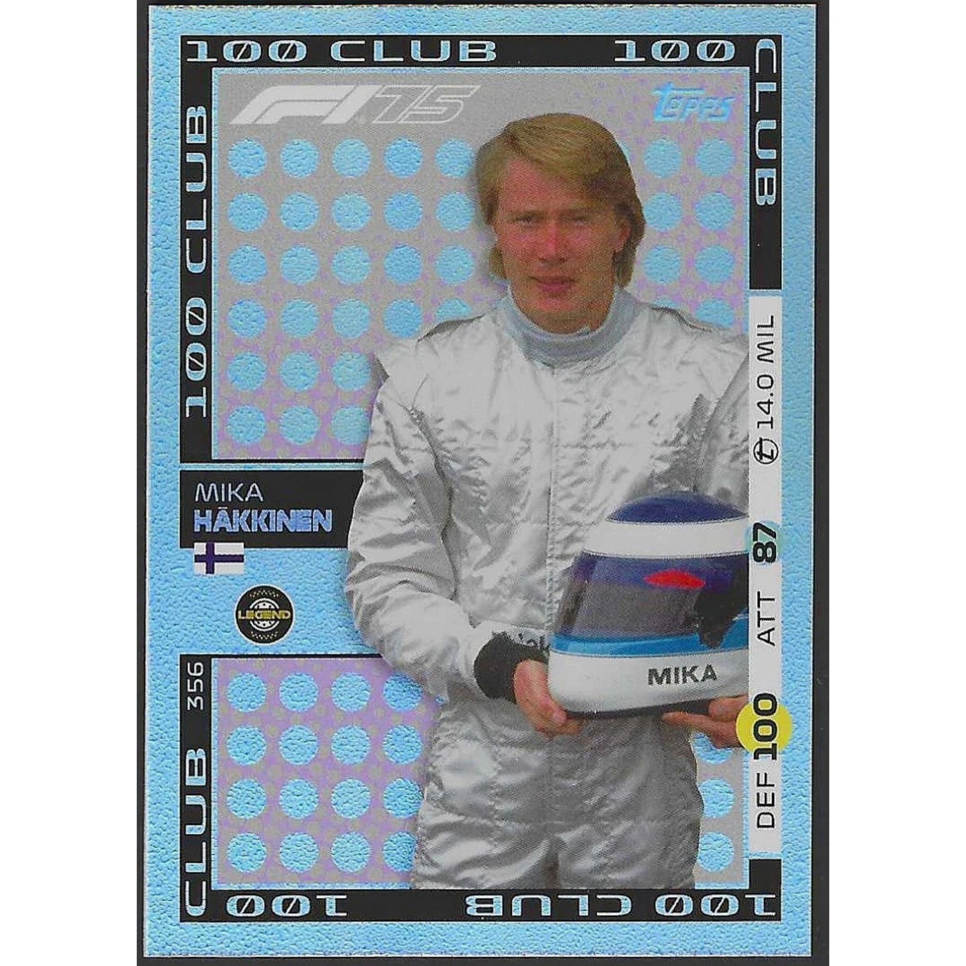Topps F1 Turbo Attax 2025 Mika Hakkinen 100 Club #356