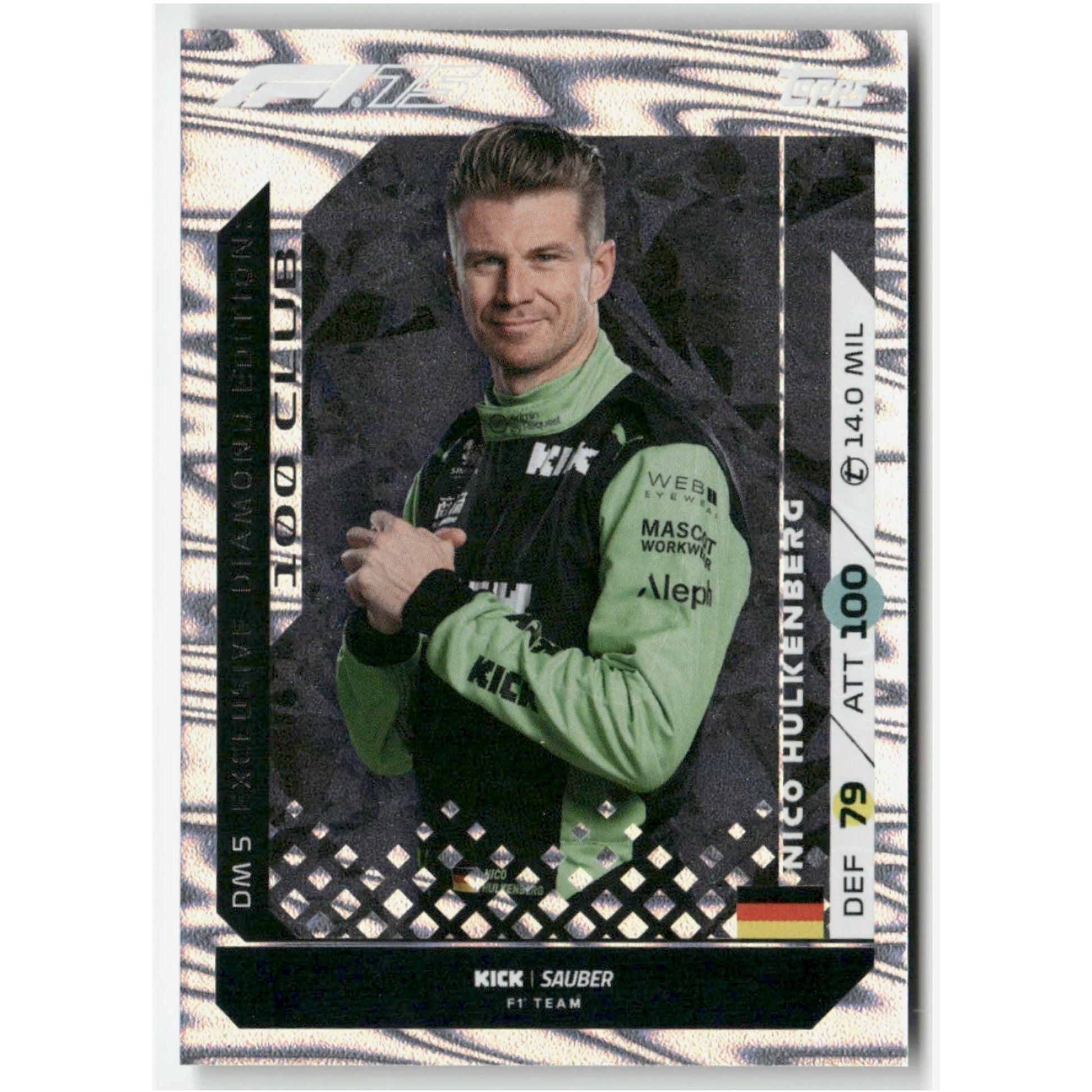 Topps F1 Turbo Attax 2025 Nico Hulkenberg #DM5 Sauber Diamond Edition Exclusive