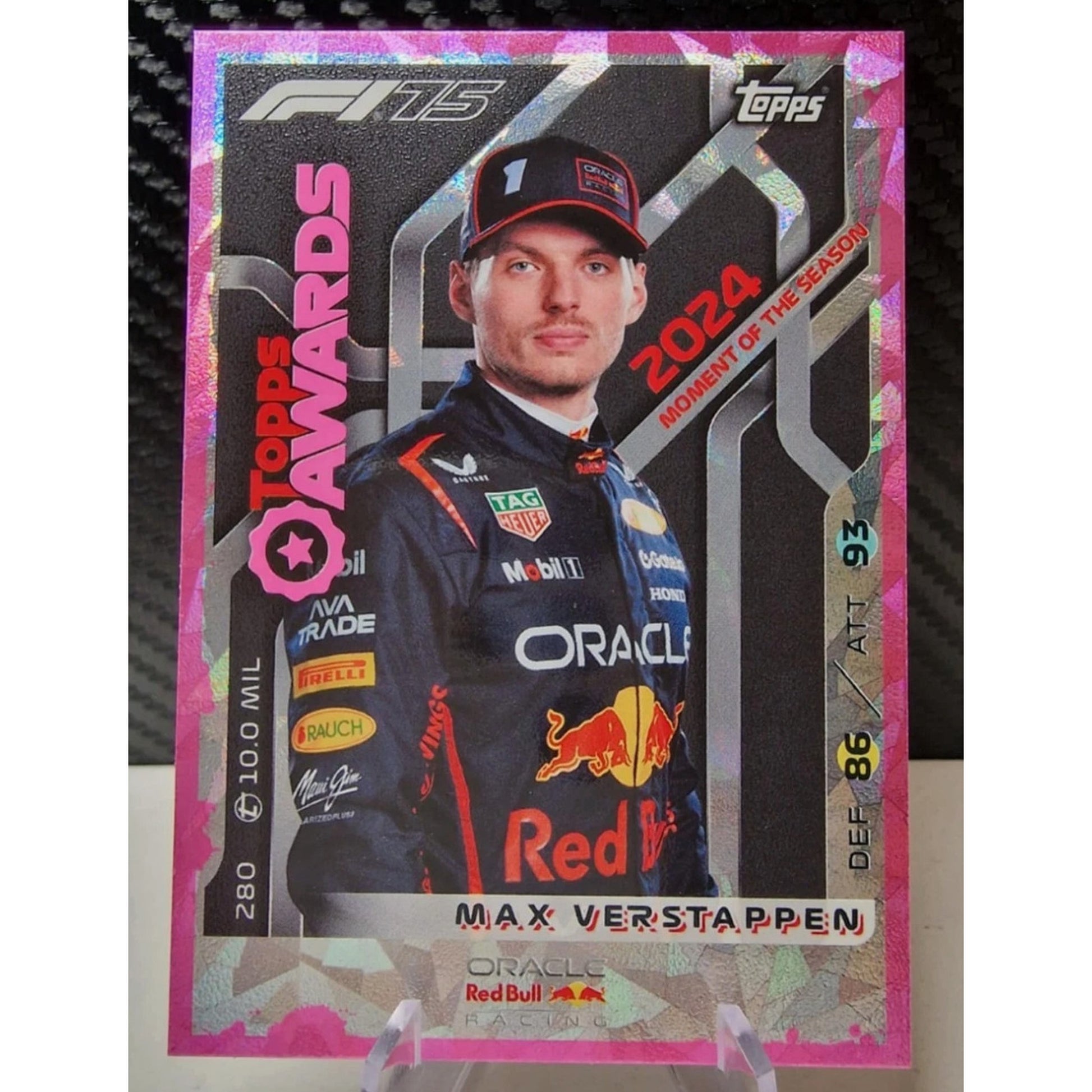Topps F1 Turbo Attax 2025 - TOPPS AWARDS MAX VERSTAPPEN #280 Pink Parallel Rare